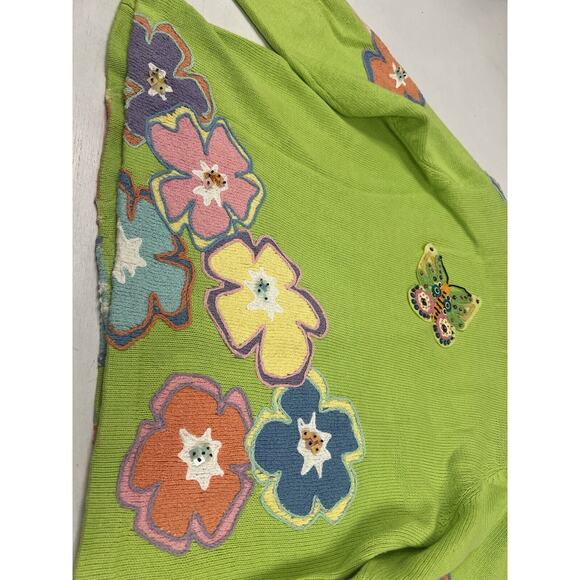 VTG NEW DESIGN OPTIONS CARDIGAN SWEATER MEDIUM BUTTERFLIES & FLOWERS NWT! - Picture 13 of 14